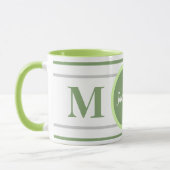 Monogram Groen Wit Naam Mok (Links)