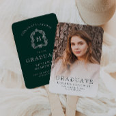 Monogram Groen Witte Foto Afstuderen Handwaaier