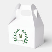 Monogram groene baard bedankdoosjes (Voorkant Zijde)