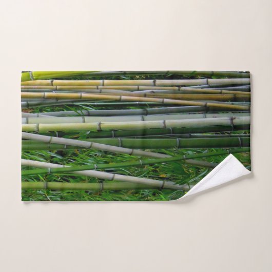 Monogram | Groene Bamboe Forest Botanical Earthy Bad Handdoek (Handdoek)