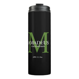 Monogram Groene benoemde thermische tumbler Thermosbeker