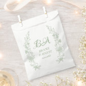 Monogram Groene Bloementuin Trouwen Bedankzakje (Geknipt)