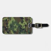 Monogram Groene Bruine Zwarte Camo Camouflage Bagagelabel (Voorkant horizontaal)