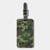 Monogram Groene Bruine Zwarte Camo Camouflage Bagagelabel (Voorkant verticaal)