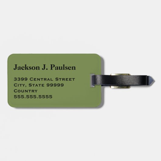 Monogram Groene Bruine Zwarte Camo Camouflage Bagagelabel (Achterkant horizontaal)