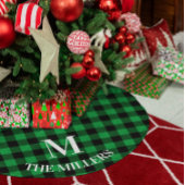 Monogram groene buffelfamilie kerstboom rok