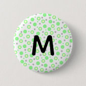 Monogram Groene Crème Grijze Stippen Ronde Button 5,7 Cm (Voorkant)