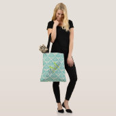 Monogram groene Damask Trendy Cute Girly Tote Bag (Op model)
