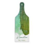 Monogram groene en blauwe Waterverf vastgesteld Snijplank (Voorkant)