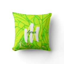 Monogram groene en faux gouden bloem