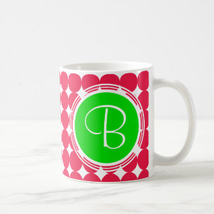 Monogram groene en rode pols koffiemok
