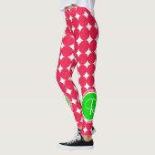 Monogram groene en rode pols leggings (Links)