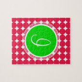 Monogram groene en rode pols legpuzzel (Horizontaal)