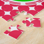 Monogram groene en rode pols legpuzzel (Zijkant)