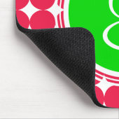 Monogram groene en rode pols muismat (Hoek)