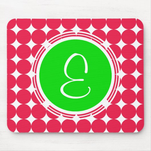 Monogram groene en rode pols muismat (Voorkant)