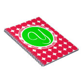 Monogram groene en rode pols notitieboek (Rechterzijde)