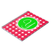 Monogram groene en rode pols notitieboek (Linkerzijde)