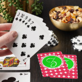 Monogram groene en rode pols pokerkaarten (Insitu)