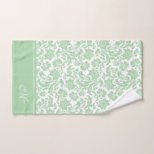 Monogram groene en witte  dampmaskers bad handdoek (Handdoek)