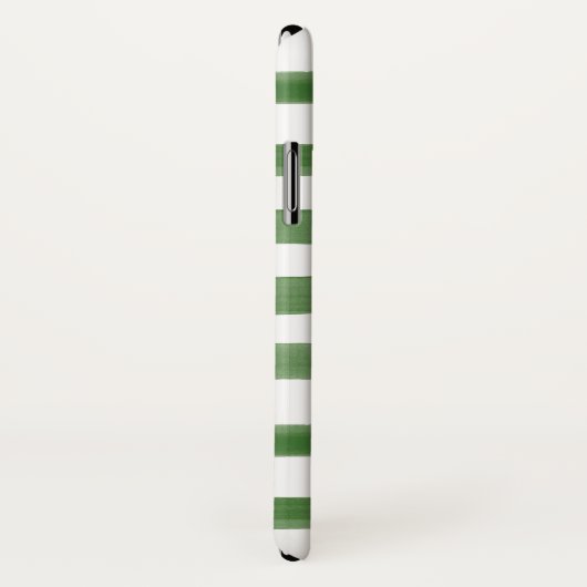 Monogram groene en witte gestreept Waterverf Case-Mate iPhone Case (Achterkant / rechts)