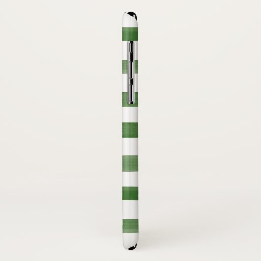 Monogram groene en witte gestreept Waterverf Case-Mate iPhone Case (Achterkant/links)