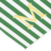 Monogram Groene en Witte Gestreepte Runner van de Korte Tafelloper (Hoek)