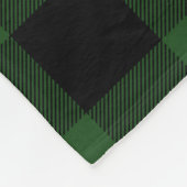 Monogram groene en zwarte Buffalo-cheque Fleece Deken (Hoek)