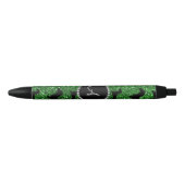 Monogram groene glitter dachshund zwarte inkt pen (Voorkant)