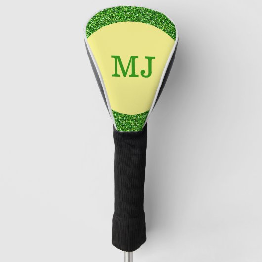 Monogram groene glitter golfheadcover (Voorkant)