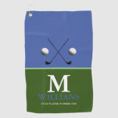 Monogram groene golfer golfhanddoek (Voorkant)