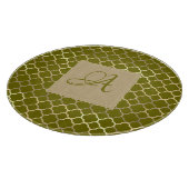 Monogram Groene Gouden Vierblad Nieuwgetrouwden Br Snijplank (Hoek)