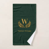 Monogram groene goudlauriernaam Emerald green Bad Handdoek (Handdoek)