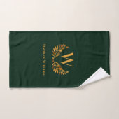 Monogram groene goudlauriernaam Emerald green Bad Handdoek (Handdoek)