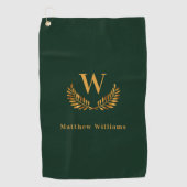Monogram groene goudlauriernaam Emerald green Golfhanddoek (Voorkant)