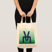 Monogram Groene Gradiënt Boodschappentas Tote Bag (Voorkant (product))