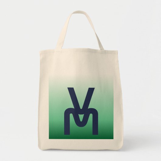 Monogram Groene Gradiënt Boodschappentas Tote Bag (Voorkant)