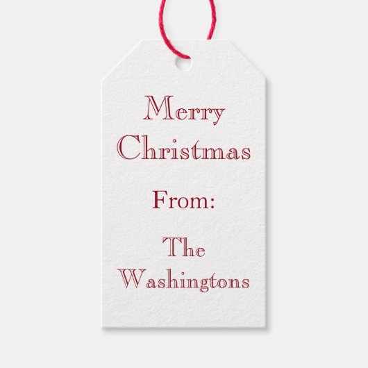 Monogram Groene Kerstmis Gift Label Cadeaulabel (Voorkant)