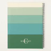 Monogram groene kleur geblokkeerd om lijst te doen planner (Achterkant)