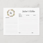 Monogram groene krans recept kaart (Voorkant)