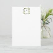 Monogram Groene Krans & Strik Bedankkaart (Staand voorkant)