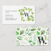 Monogram Groene Krans Visitekaartje (Voorkant / Achterkant)