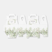 Monogram Groene Loof Bruiloft Favor Doos Bedankdoosjes (Uitgevouwen)