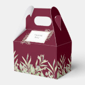 Monogram Groene Loofwerk Bruidsboeket Bedankdoosjes (Achterkant)