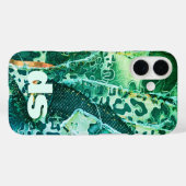 Monogram groene luipaard dier print patroon Case-Mate iPhone case (Achterkant (horizontaal))