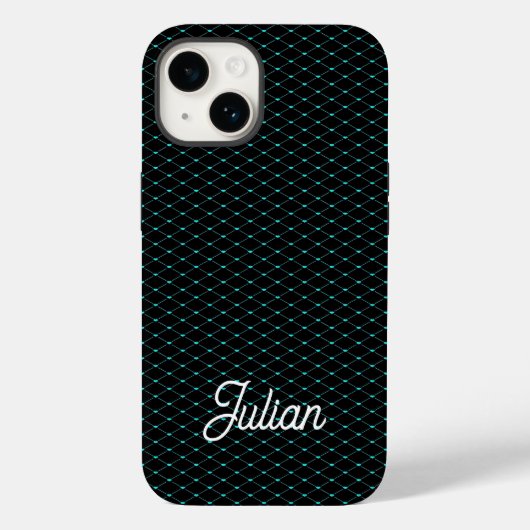 Monogram groene netten op zwarte mazen Case-Mate iPhone case (Achterkant)