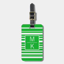 Monogram Groene ongelijke Gestreepte GL Vierkante  Bagagelabel