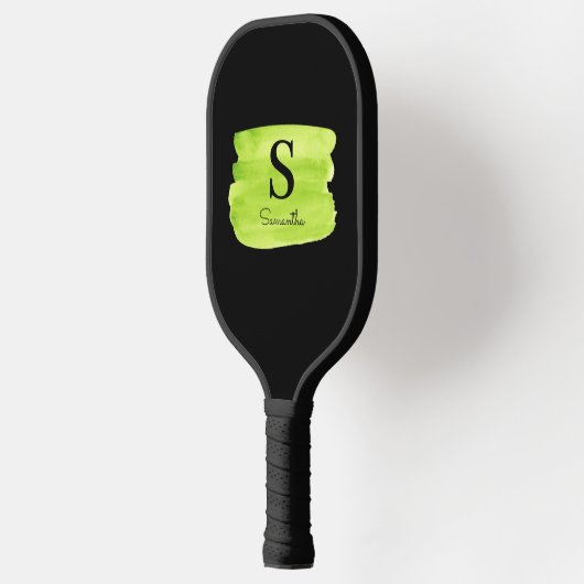 Monogram Groene penseelstreek Pickleball Paddle (Links)