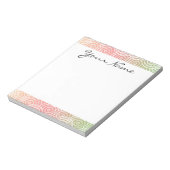 Monogram Groene Roze Ikat Circles Geometrisch Patr Notitieblok (Linkerzijde)