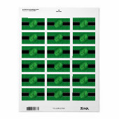 Monogram groene shamrocks etiket (Full Sheet)